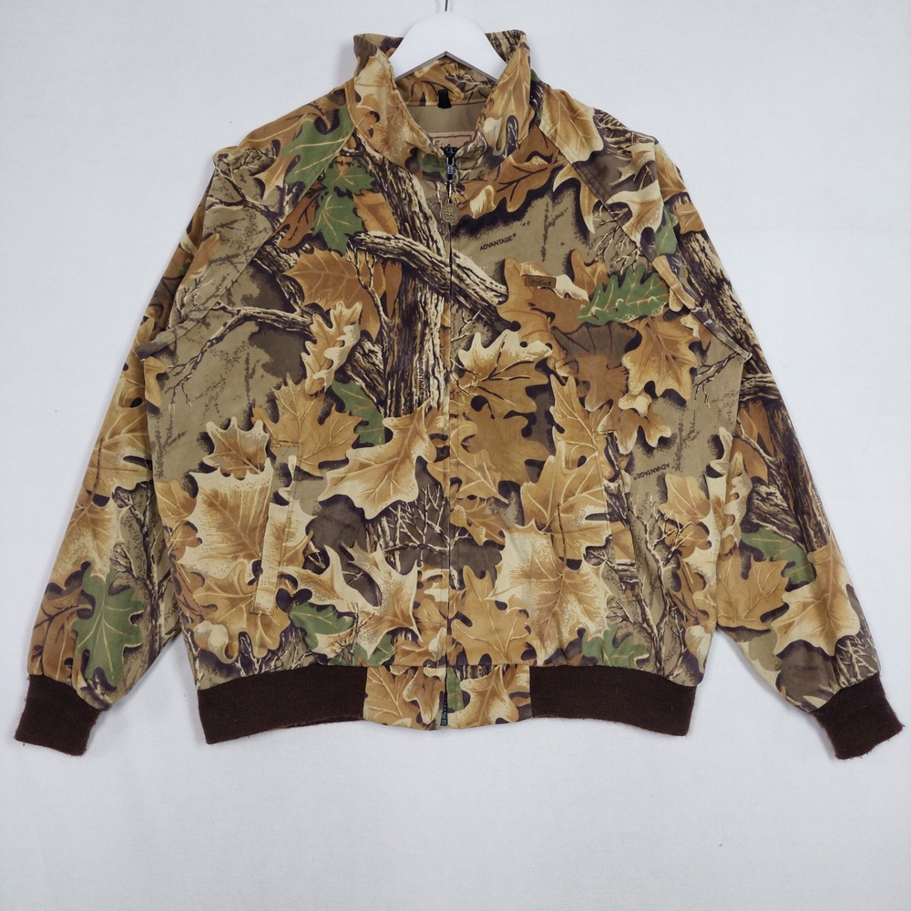 Woolrich Mens Camo Jacket Advantage Hunting Full Zip Made in USA Leaf Print, L
